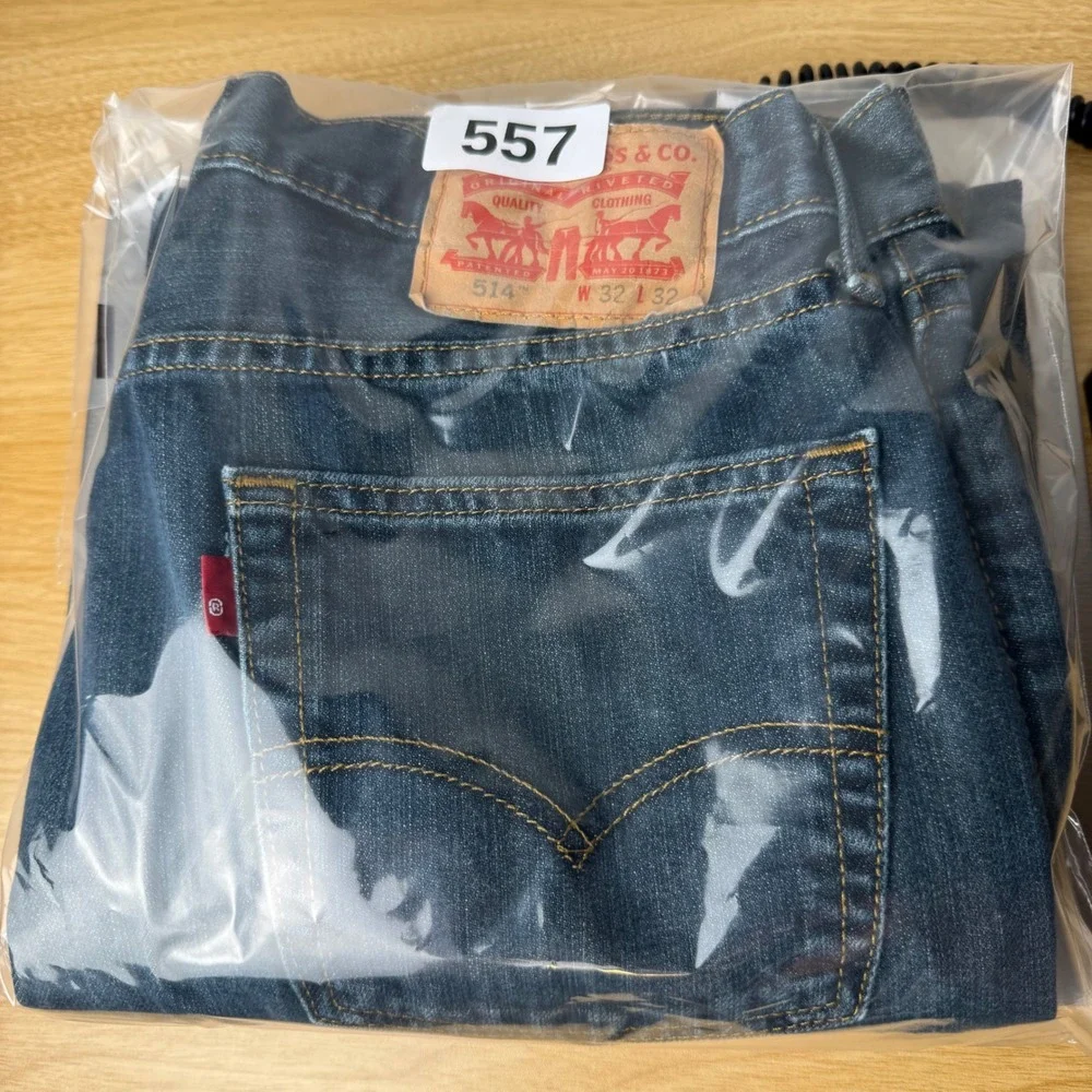 Levi 514 Straight Fit Jeans Men 32x32 (31x30) Blue Dark Americana Classic Rugged